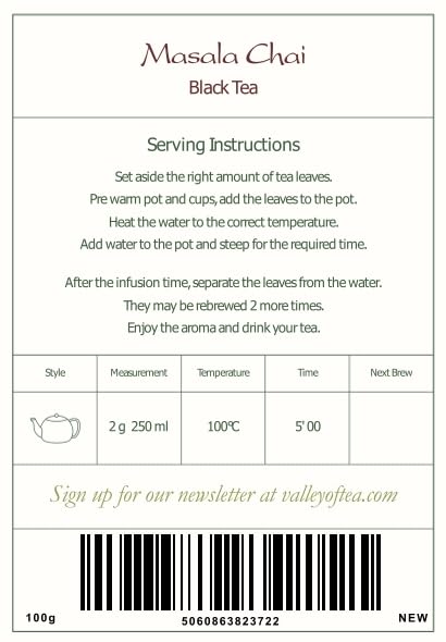 Masala Chai Organic Black Tea - Indian Black Tea Blended With Spices - Loose Leaf Englisch Style Breakfast Tea Organic Masala Chai Tea Black Chai Indian Chai Tea Chai Spice Black Tea Indian Tea