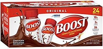 BOOST Original Ready to Drink Nutritional Drinks Rich Chocolate 8 Fl Oz Bottles (Pack of 24)