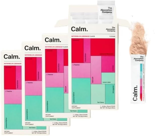 Calm Drink Mix - Relaxation Aid with Magnesium Ashwagandha L-Theanine &amp Vitamin D - Supports Cortisol Regulation and Mood for Men &amp Women - Watermelon Lemonade Flavor 28 Sticks