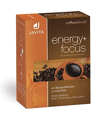 Energy + Focus Instant Coffee by Javita – Premium Arabica with Adaptogens – Clean Energy &amp Mental Clarity Support – Convenient Functional Coffee Medium Roast Coffee Mix (1 box/24 serv.)