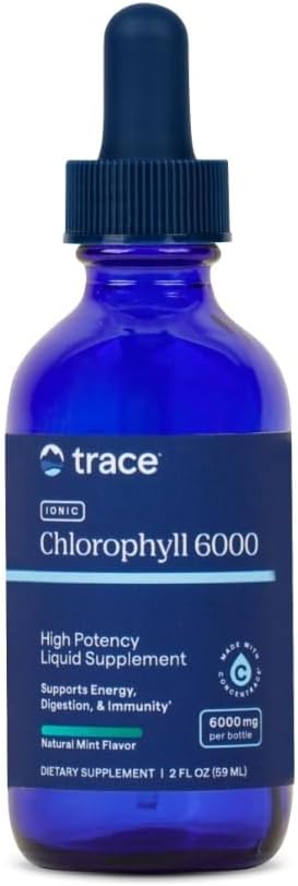 Trace Minerals Concentrated Ionic Chlorophyll – Liquid Chlorophyll Supplement for Cell Health Digestive &amp Energy Support – Immune Support – Gluten-Free Vegan Natural Mint – 2 fl oz (120 Serving