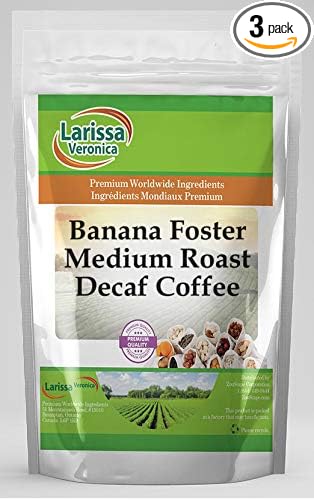 Banana Foster Medium Roast Decaf Coffee (Gourmet Naturally Flavored Whole Coffee Beans) (16 oz ZIN: 546869) - 3 Pack