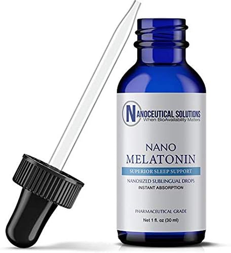 Nano MELATONIN NanoSized Liquid Particles for Rapid Absorption Infants &amp Adults Sub Lingual Organic Drops Promotes Calm restful Sleep Natural antioxidant 30 Servings.