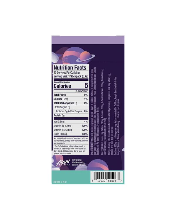Alani Energy Drinks Mix Variety Pack (Pack of 10) | COSMIC STARDUST Flavor | Sugar-Free Low-Calorie Energy Boost Drink | Product delivered exactly as depicted in the images