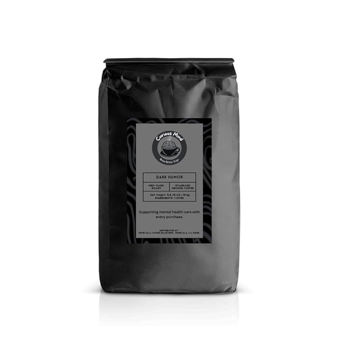 Curious Mind Coffee Ground Gourmet Coffee (5 lb Dark Humor) (Premiumblendinspiredbytheartofpsychotherapy Ethicallysourcedmeticulouslyroastedandgroundbeans Richcomplexflavorsineverycup Perfectfordri
