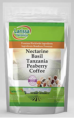 Nectarine Basil Tanzania Peaberry Coffee (Gourmet Naturally Flavored Whole Coffee Beans) (8 oz ZIN: 562753)