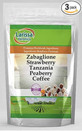 Zabaglione Strawberry Tanzania Peaberry Coffee (Gourmet Naturally Flavored Whole Coffee Beans) (8 oz ZIN: 559581) - 3 Pack