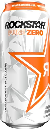 Rockstar Energy Drink Pure Zero Mandarin Orange 16oz Can