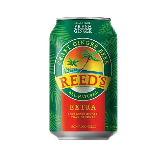 Reed's Extra Ginger Beer - Crafted with Fresh Ginger Root - 12oz Cans 24 Pack
