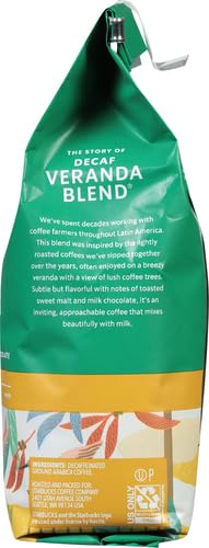 Starbucks Ground Coffee Starbucks Blonde Roast Coffee Decaf Veranda Blend—100% Arabica 1 bag (12 oz) (Pack of 2)