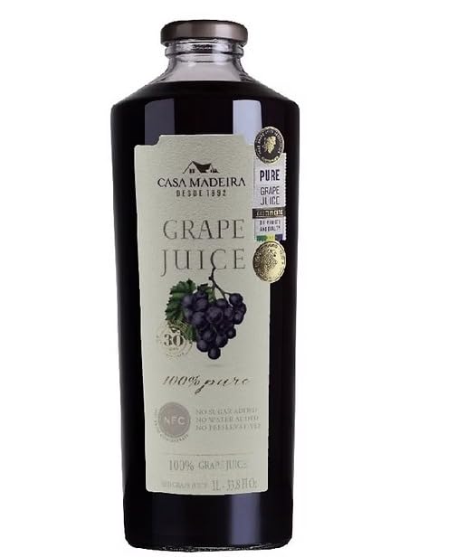Suco Tinto de Uva Integral Brasileiro Casa Madeira 1L | Pack of 2x1L | 100% Brazilian Grape Juice