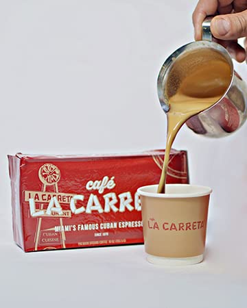 Cafe La Carreta Dark Roast Espresso Coffee 10 oz Miami Cuban style Espresso Ground Coffee