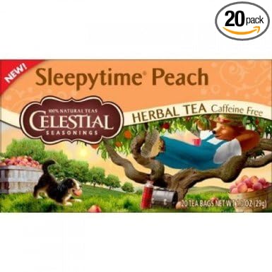 Celestial Seasonings Sleepytime Peach Herbal Tea (6 Boxes of 20 Tea Bags)