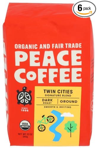 Peace Coffee Ground Twin Cities 12 oz (Pack of 6)