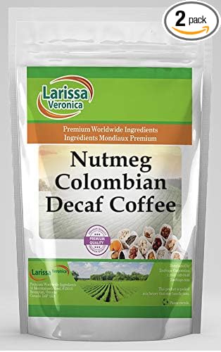 Nutmeg Colombian Decaf Coffee (Gourmet Naturally Flavored Whole Coffee Beans) (8 oz ZIN: 555042) - 2 Pack
