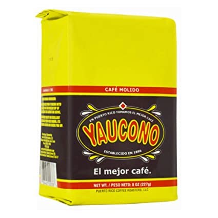 Yaucono Puerto Rican Ground Coffee 8oz (4pack) -Includes 2 packets of Dulce Caña Stevia 0 Calorie Sweetener