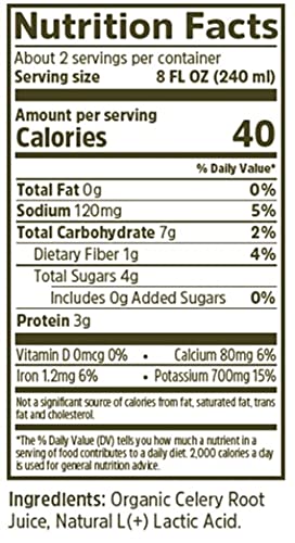 Biotta Organic Celery Juice - 100% Vegetable Juice for Energy Immunity &amp Wellness - Excellent Source of Nutrients - All Natural Non-GMO Gluten-Free (16.9 Fl Oz Pack of 6)