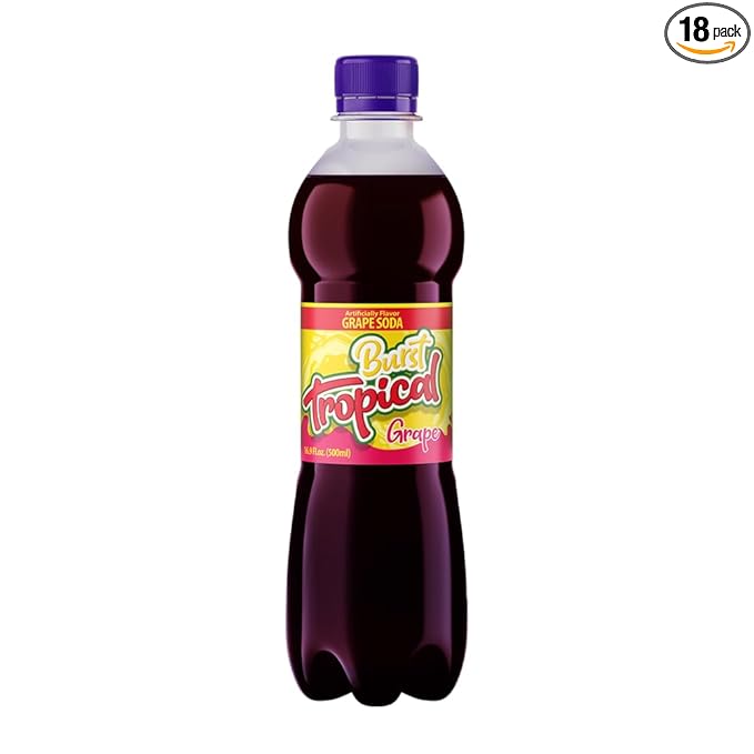 Burst Tropical Natural Grape Flavor 500mL / Bebida Natural de Uva Tropical 500mL (18)