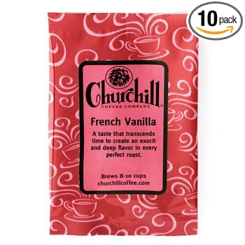 Churchill Coffee French Vanilla 10 Portioned Packs -1.5 oz each - Ground - Flavored Coffee