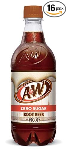 A&ampW Zero Root Beer 20 Fl Oz Bottles (Pack of 16 Total of 320 Fl Oz)