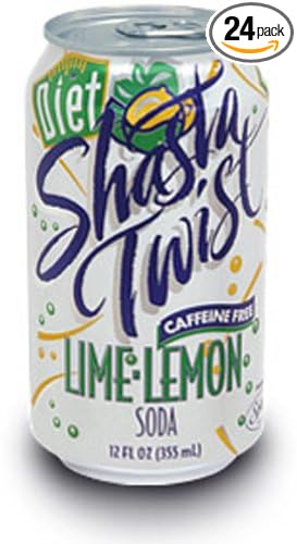 Shasta Diet Lime Lemon Twist Soda 12-Ounce Cans (Pack of 24)
