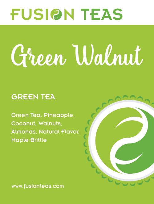 Green Walnut Green Tea With Pineapple Coconut Almonds &amp Maple - Gourmet Loose Leaf Sencha Tea - 1 Pound (16 Oz.) Pouch