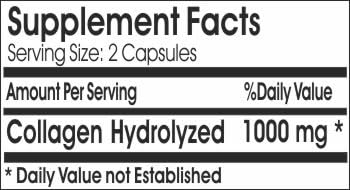 Collagen Hydrolyzed 1000mg ~ 180 Capsules - No Additives ~ Naturetition Supplements