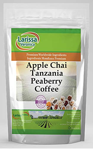 Apple Chai Tanzania Peaberry Coffee (Gourmet Naturally Flavored Whole Coffee Beans) (8 oz ZIN: 570033)