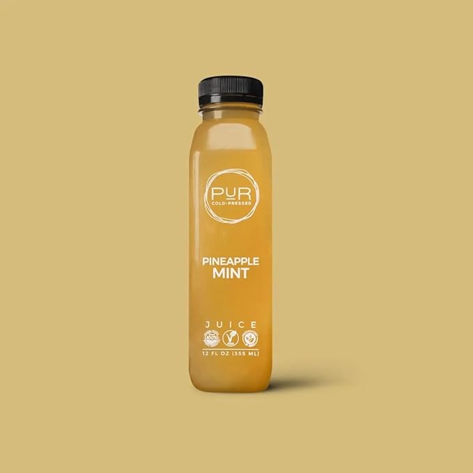 PUR Cold-Pressed Juice – Mini Harmony 5 Day Cleanse – Greens Blue Chia and Pineapple Mint Juices plus Vanilla Almond Nut Mylk with Plant-Based Protein – Non-GMO Pressed at Source – 20 Bottles