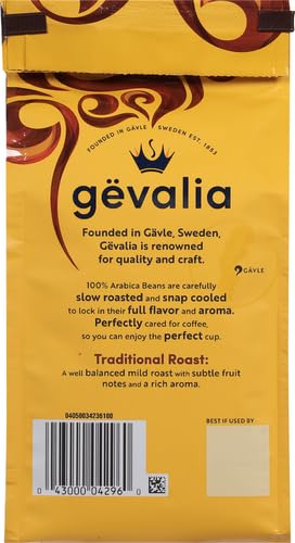 Gevalia Traditional Roast Mild Light Roast Ground Coffee 12 oz Bag (Pack of 6)