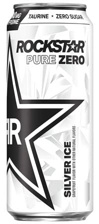 Rockstar Pure Zero Energy Drink Variety- Silver Ice Pure Zero Punched#TMGS Watermelon - 16fl.oz. (Pack of 16)