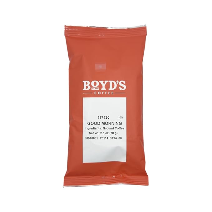 Boyd's Good Morning Ground Coffee Medium Roast 5 Pack (2.5 oz Each) – 12.5 oz Total – Same Great Coffee Different Package – Bright &amp Balanced Flavor