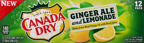 Canada Dry Ginger Ale and Lemonade 12 fl oz cans (pack of 12)