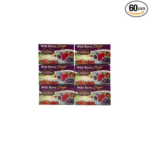 Celestial Seasonings - Celestial Seasonings Herbal Tea - Caffeine Free - Wild Berry Zinger - 20 Bags (Pack of 6)