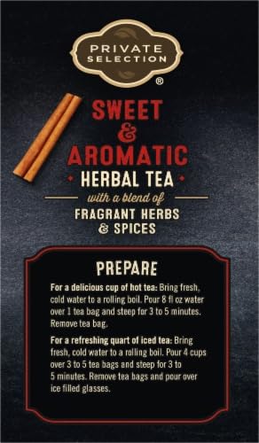 Herbal Tea Private Selection Sweet Cinnamon Spice Caffeine Free 20 bags (Pack of 4)