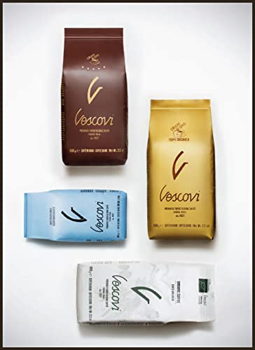 V Vescovi Grani D’Oro Five Stars – Premium Italian Espresso Beans – Medium Roast – Smooth &amp Rich Crema – 2.2 lb (1kg)