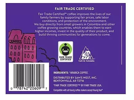Member Mark French Roast Dark Roast Coffee Single Serve Cups Fair Trade Certified 100 Count