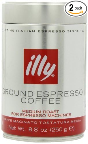 illy Caffe (Medium Roast Ground coffee Red Band) 8.8-Ounce Tins (Pack of 2) by illy [Foods]