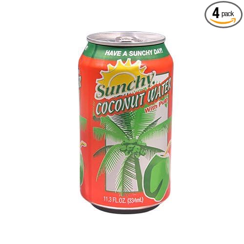 Coconut Water by Sunchy Agua de Coco 11.3 oz (4 Pack)