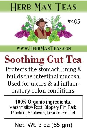 Soothing Gut Tea - Protects The Stomach Lining &amp Builds The intestinal mucous formulated by Master Herbalist Khabir