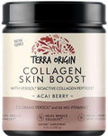 TERRA ORIGIN Collagen Hydrolyzed Peptide Powder | Supports Healthy Skin Hair and Nails | with Verisol and Vitamin C for Women and Men | Acai Berry