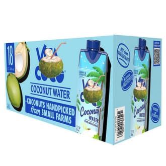 Pure Organic Coconut Water – Natural Hydration Drink with Electrolytes 11.1 oz Cartons Pack of 18