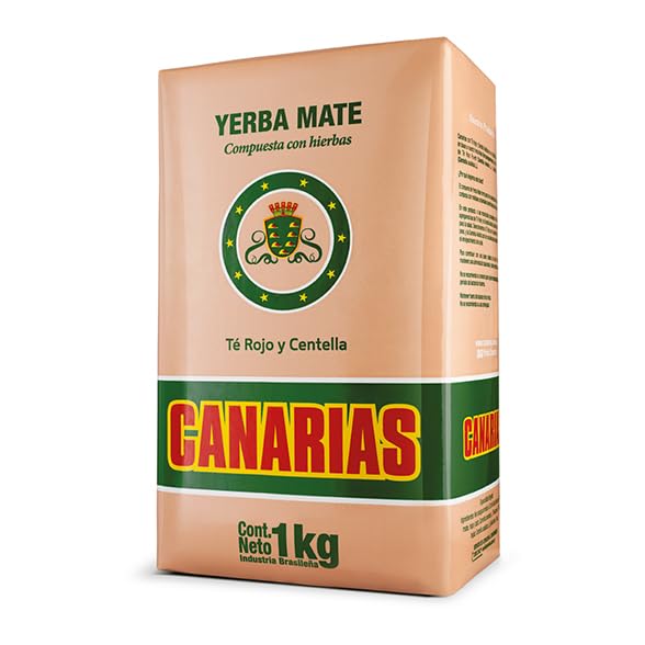 Canarias Loose Leaf Unsmoked Yerba Mate Tea Pu'er Gotu Kola 1kg/2.2lbs | Erva Mate Drink For Energy | Sustained Energy Antioxidant Rich