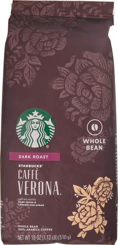 Starbucks Whole Bean CoffeeDark Roast CoffeeCaffè Verona100% Arabica1 bag (18 oz)(Pack of 2)