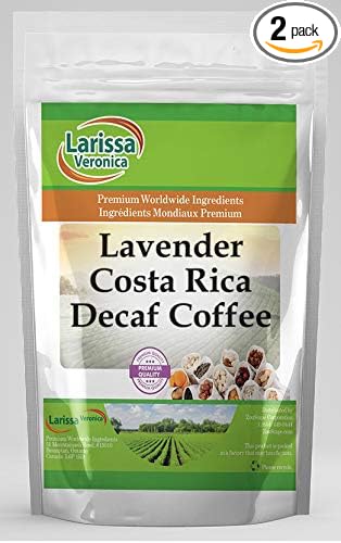 Lavender Costa Rica Decaf Coffee (Gourmet Naturally Flavored Whole Coffee Beans) (4 oz ZIN: 553544) - 2 Pack