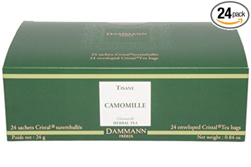 DAMMANN FRERES - HERBAL Tea CHAMOMILE - 24 wrapped crystal envelopped tea bags
