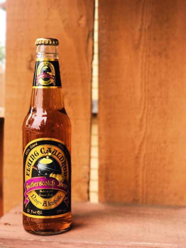 Flying Cauldron Butterscotch Beer 12 Fl Oz (Pack of 4) Vanilla Cream Soda Brew All- Natural Non-Alcoholic and Caffeine free.