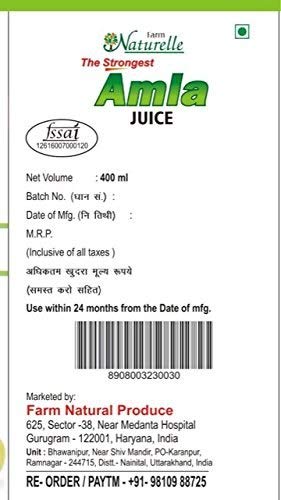 Strong Amla/Gooseberry Herbal Juice - 100 % Natural 400 ML X 2