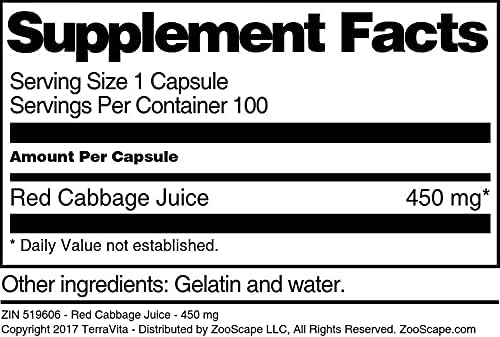 Terravita Red Cabbage Juice - 450 mg (100 capsules ZIN: 519606)