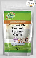 Coconut Chai Tanzania Peaberry Coffee (Gourmet Naturally Flavored Whole Coffee Beans) (8 oz ZIN: 570293) - 2 Pack